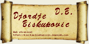 Đorđe Biskupović vizit kartica